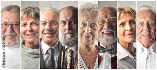 Montage of elderly people 