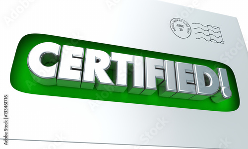 Certified Licensed Official Envelope Authorized 3d Illustration