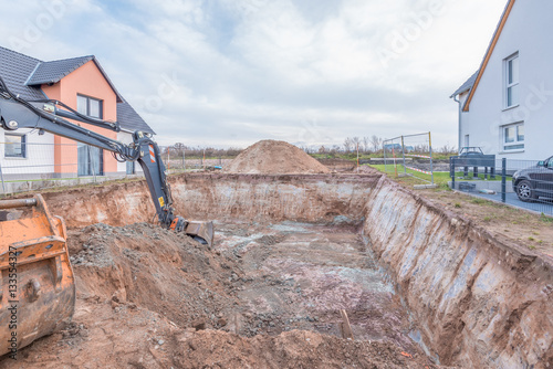 Erdaushub, Hausbau, Tiefbauarbeiten