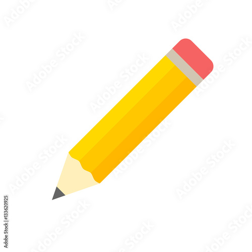 Pencil icon flat design vector isolated