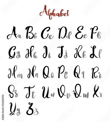 alphabet letters lettering calligraphy vector