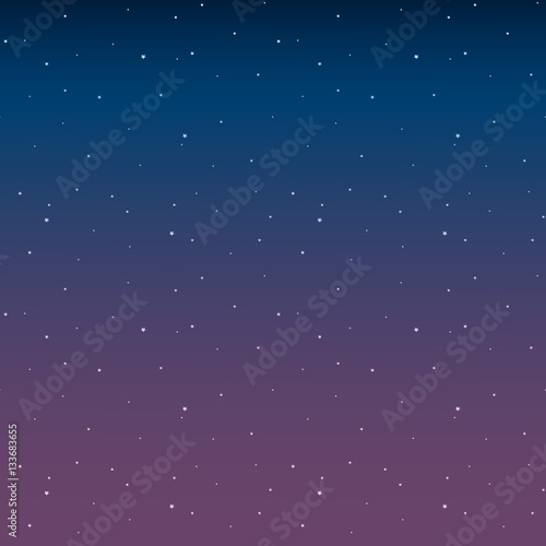 Space with stars night sky before sunrise pink vector