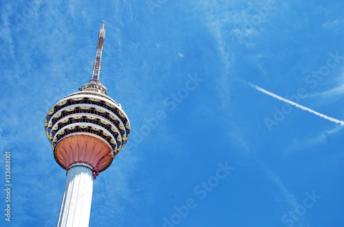 Travel in Malaysia. Kuala Lumpur Tower (Menara) on May 18, 2013 in Kuala Lumpur, Malaysia. The tower reaches 421 m, which currently makes it the second tallest freestanding tower in the world