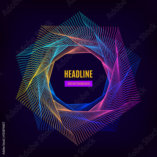 Trendy abstract geometric frame, Badge hipster, Digital background. Future technology concept for banners, web, posters, brochures, flyers, business cards. Vector illustration, space for text