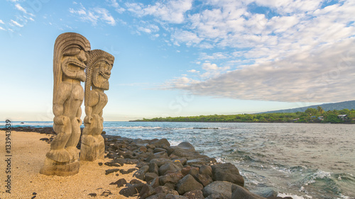 Ki'i in Pu'uhonua O Honaunau National Historical Park, Big Island, Hawaii