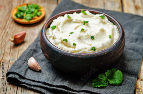 Ricotta roasted garlic mashed cauliflower