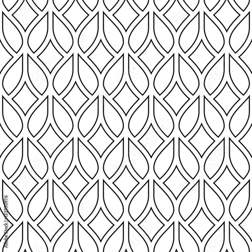 Vector seamless pattern. Modern stylish texture. Repeating geometric pattern. The grid of curved shapes.