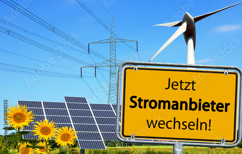 Stromanbieter / Ortsschild - Jetzt Stromanbieter wechseln