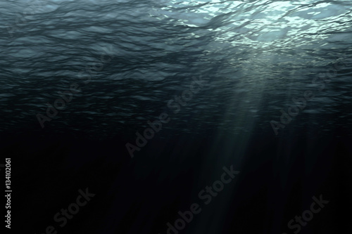 deep dark ocean waves from underwater background