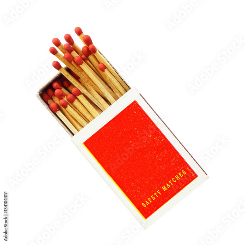 Box of matches isolated on white background