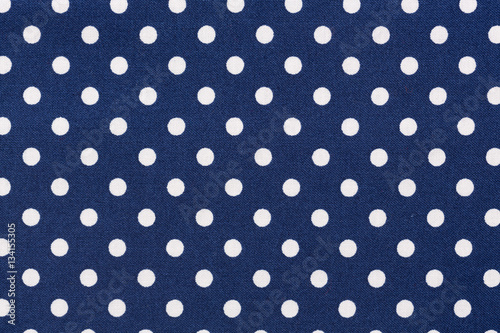 Navy blue white polka dots fabric.