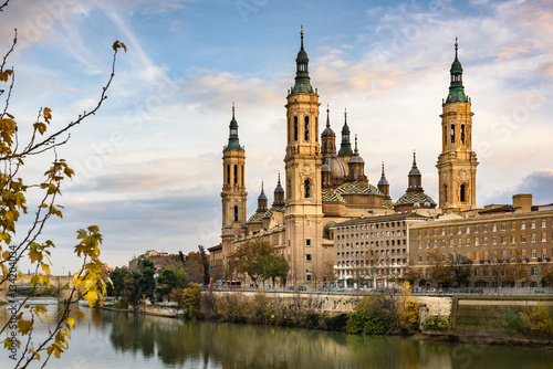 View of Basilica Pilar in Zaragoza , Spain.