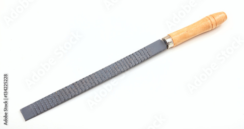 Metal rasp on white background