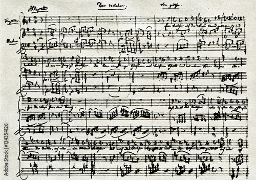 Beginning of Mozart's music for Goethe's poem "Veilchen", 1785