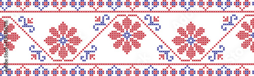 Embroidered cross-national pattern