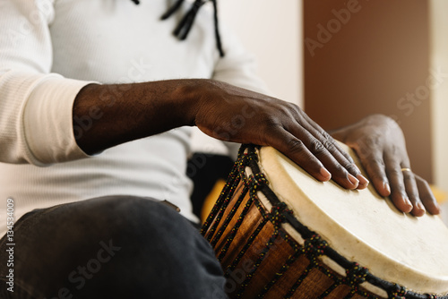 Musician Playing Drum.