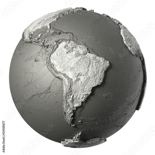 3D Globe South America