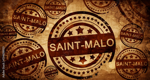 saint-malo, vintage stamp on paper background
