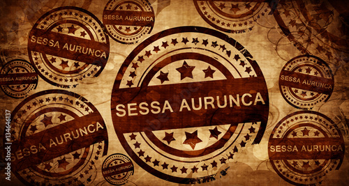 Sessa aurunca, vintage stamp on paper background