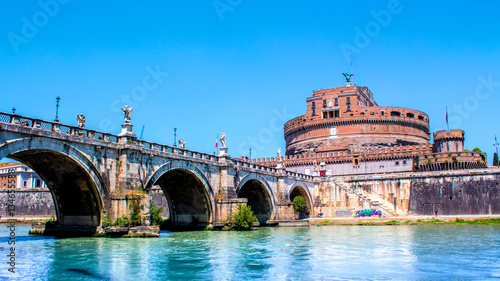 view of Castel Sant'Angelo in Rome, Italy