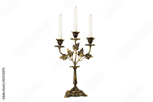 antiquarian candlestick with candles