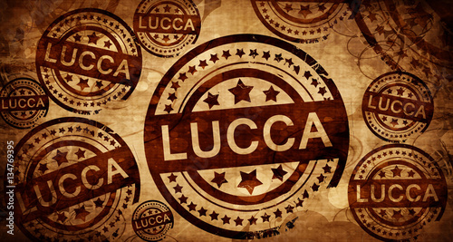 Lucca, vintage stamp on paper background