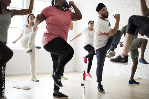 Diversity People Exercise Class Relax Concept