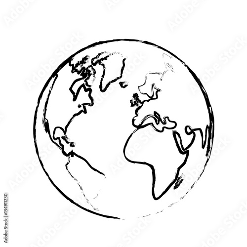 The earth with its different continents and countries, vector illustration
