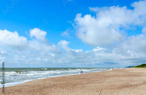 Sandy beach at Baltic seaside, Klaipeda, Lithuania