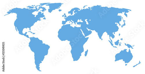 blue world map silhouette