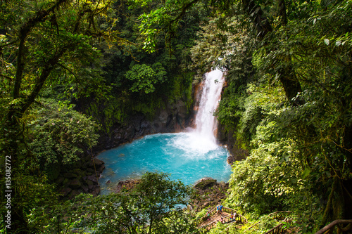 The famous waterfall of the Rio Azul, Costa Rica