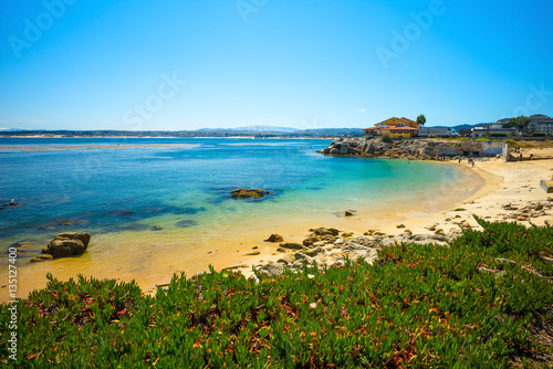 Beach & Building on Cannery Row in Monterey, California, USA