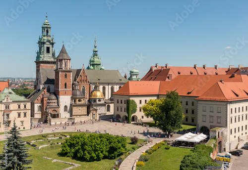 Wawel Cathedral in Krakow, aerial