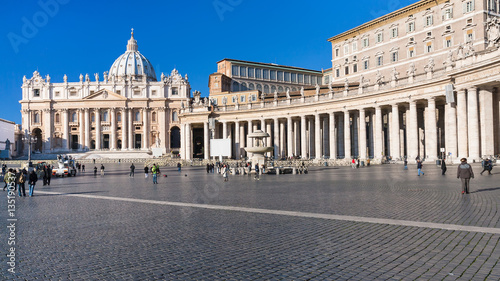 square and St Peter Basilica in Vatican in winter