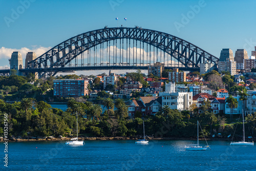 Sydney Harbour Bridge and Cremorne point suburb