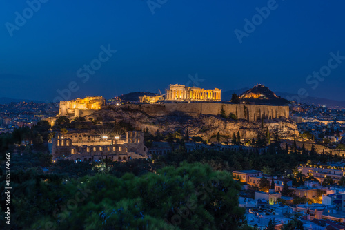 view of the city at night, Athens, Greece