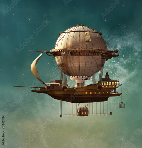 Steampunk fantasy airship