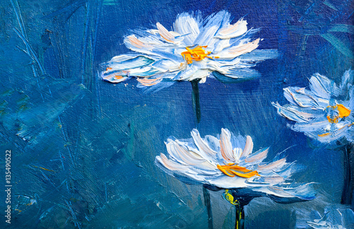 Oil painting Daisy flowers