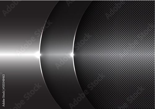 Abstract gray metal curve overlap design modern background vector illustration.