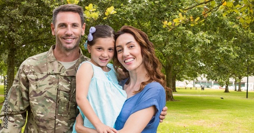 Soldier reunited with their family