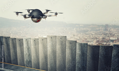 drone on border wall