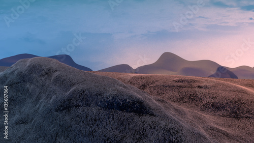 3d rendering picture of beautiful mountain scene