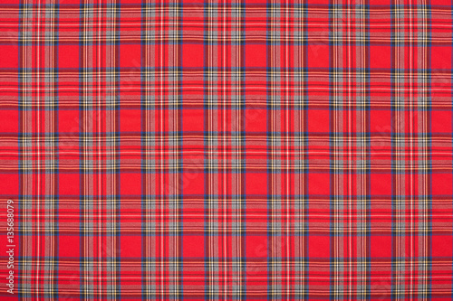 Red tartan, scottish fabric texture background