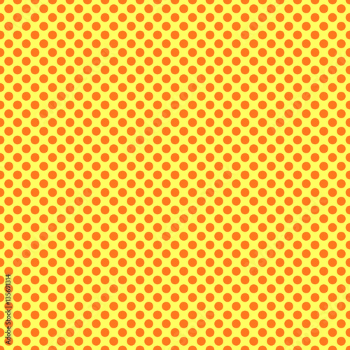 Pop art dots background. Yellow and orange.