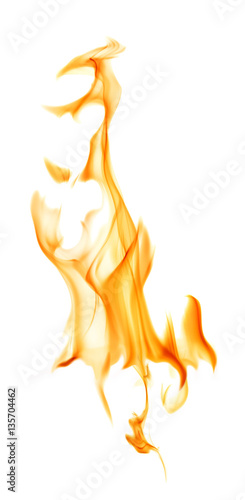 isolated on white orange fire spark