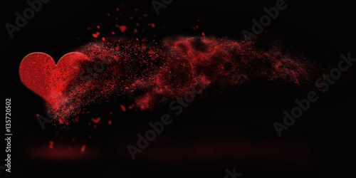 sprinkled sand heart , happy valentine's day - abstract romantic background banner ( love , valentine , wedding )