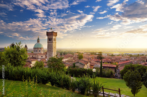 Beautiful sunset view of Lonato del Garda, a town and comune in the province of Brescia, in Lombardy