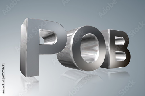 Accounting term - POB -Public Oversight Board - 3D image