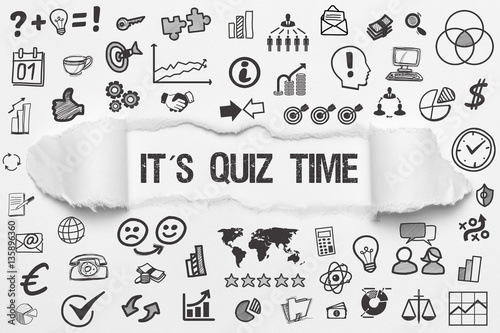 It´s Quiz Time / weißes Papier mit Symbole