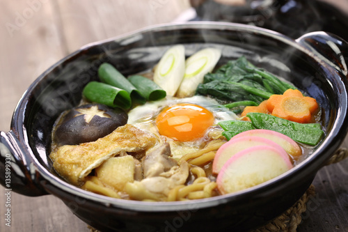 miso nikomi udon noodle soup, japanese food